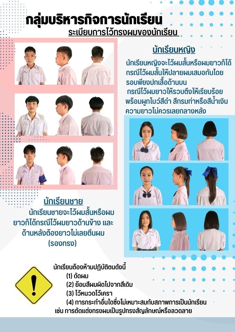 การไว้ทรงผมนักเรียนหญิงและนักเรียนชาย